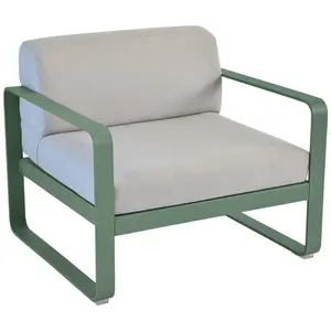 Fauteuil Bellevie Gris Flanelle en Aluminium FERMOB Métal / Tissus pas cher