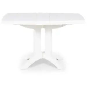 GRILL ME Table de jardin Vega 118 x 77 cm blanc pas cher