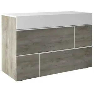 Commode - PRADO - Blanc - 3 tiroirs - ContemporainVendu parcarrefour