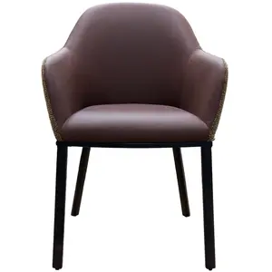 Chaise bi-matière TWEED coloris marron pas cher