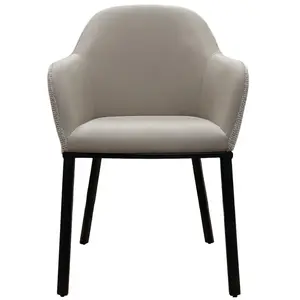 Chaise bi-matière TWEED coloris beige pas cher