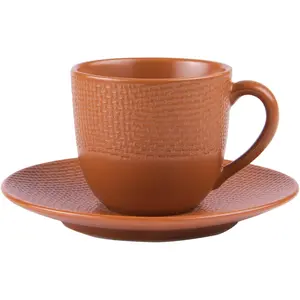 Comparateur de prix : Tasse à café et sous-tasse Vésuvio terra 12 cl (lot de 6) Table passion