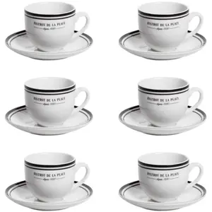 Tasse avec soucoupe Bistrot (lot de 6) Table Passion pas cher