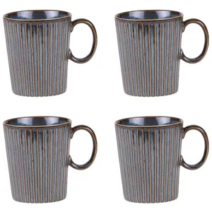 Coffret de 4 mugs Liv bleu 35 cl Table passion