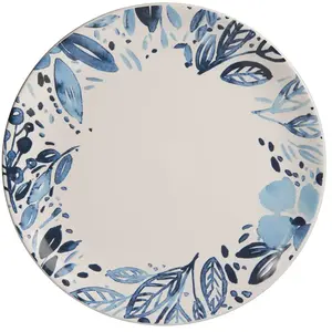 TREND'UP Assiette Plate Jardin Bleu 27 Cm (Lot De 6)