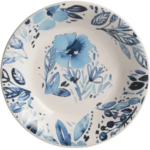 TREND'UP Assiette Creuse Jardin Bleu 20,5 Cm (Lot De 6)