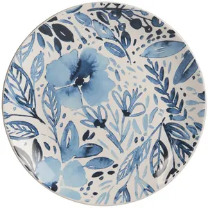 TREND'UP Assiette À Dessert Jardin Bleu 21,5 Cm (Lot De 6)