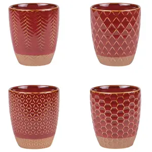Comparateur de prix : Coffret de 4 gobelets Jaspe Rouge 20 cl Table passion