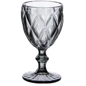 TREND'UP Boite De 6 Verres À Pied 25 Cl Diamond Gris