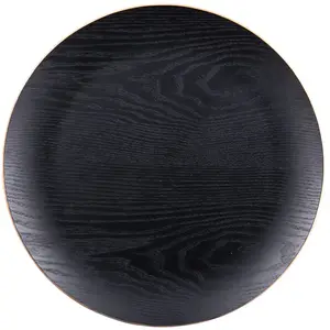 TABLE PASSION Assiette De Présentation Bois Noir 34 Cm