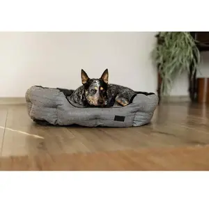 Panier pour chien HFI Oval Gris 55x75 cm HFIDB001GABKM pas cher