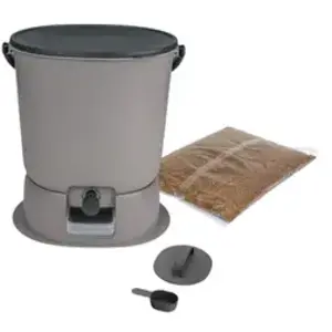 Skaza Composteur Bokashi « Essential » 15,3 L+ 1 Kg activateur +support-Gris pas cher