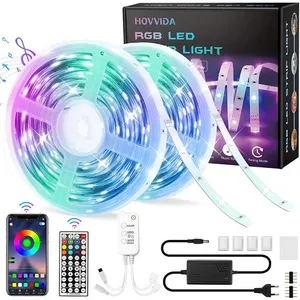 20M Ruban LED RGB Musique Bluetooth Bande LED RGB 12V, Contrôlé par AP... pas cher