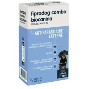 Biocanina Fiprodog Combo Petits Chiens de 2-10 kg 3 Pipettes pas cher