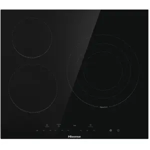 Hisense - table de cuisson vitrocéramique 60cm 3 feux 5700w noir e6322c - pas cher