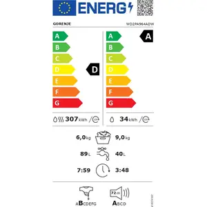 Lave linge séchant hublot GORENJE WD2PA964ADW pas cher