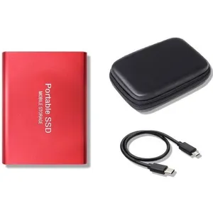 HMOREY Disque Dur Externe Portable SSD 2 To avec étui de Protection super mini HDD USB 3.1 2 TB 75x58x10mm RougeVendu parcdiscount