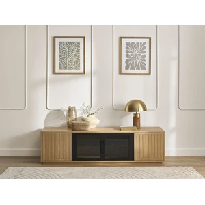 Meuble TV 4 portes 160 cm THEMYS placage chêne massif BOBOCHICVendu parbobochic-paris