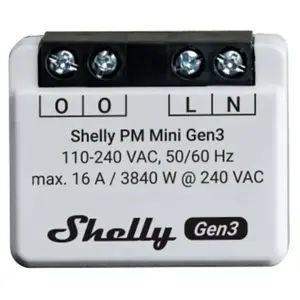 Shelly - Plus pm Mini Gen. 3 Commutateur sans fil Wi-Fi, Bluetooth