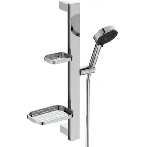 Ideal Standard Alu+ Set de douche avec barre et tablette, 2 jets, BD58...