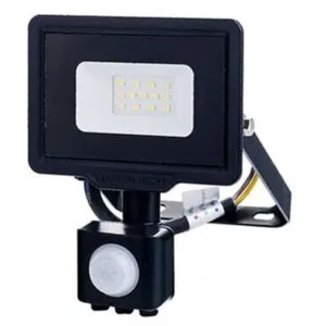 Projecteur LED à Détecteur PIR 10W 800lm (53W) Étanche IP65 120° Noir ... pas cher