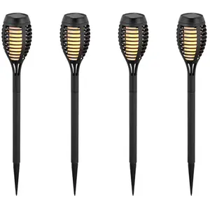 VTAC Lampes solaires en bâton - Lampes flammes - Noir - IP44 - 1W - 2200K pas cher