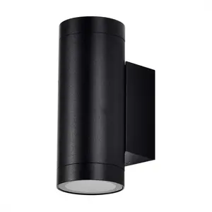 2GU10 et GU5.3 (MR16) Support d'Applique led Ronde Noir Mat IP54
