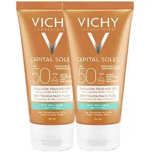 Vichy Capital Soleil Crème Solaire Visage Toucher Sec Indice SPF50 2x5... pas cher
