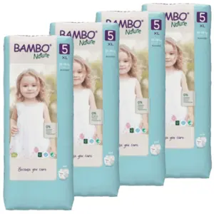 Bambo Nature Couche Taille 5 12-18kg Tall Pack 44 unités Lot de 4