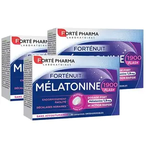 Forté Pharma Mélatonine 1900 Flash 30 comprimés orodispersibles Lot de...