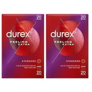 Durex Lot de 40 Préservatifs Feeling Extra - Fins & Extra Lubrifiés - ...Vendu paratida-santediscount