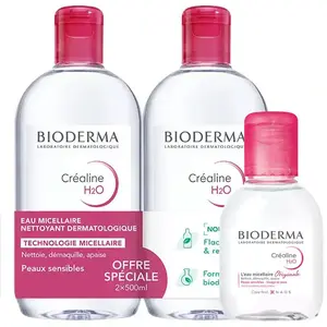 Bioderma Créaline H2O Eau Micellaire Démaquillante Lot de 2 x 500ml + ...Vendu paratida-santediscount