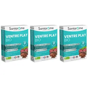 Santarome Ventre plat Bio Minceur et Ballonnements Lot de 3 x 30 comprimésVendu paratida-santediscount