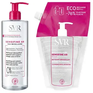 SVR Sensifine Lot Eau Micellaire 400ml + Eco-Recharge 400ml Démaquillant Peaux Sensibles