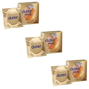 Durex Pr ©servatifs Ultra fins Nude XL 2 unit ©s Lot de 3 boites pas cher