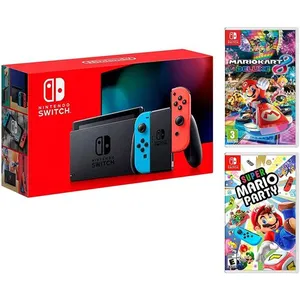 Nintendo Switch Néon 32Go + Super Mario Party et Mario Kart 8 Deluxe, ... pas cher
