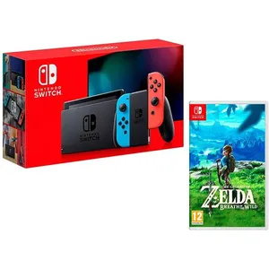 Console Nintendo Switch Rouge/Bleu Néon 32Go [Nouveau modèle] + The Le... pas cher