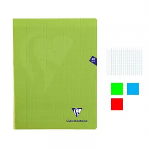 Non communiqué Lot de 3 cahiers - 24x32(cm) - Grands carreaux - 48 pages - couverture en polypro - sans spirale - Clairefontaine - Mimesys pas cher