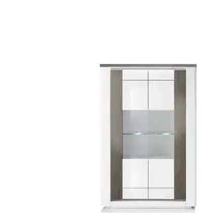Vitrine 2 portes BELLARIA coloris blanc/chêne grisVendu parconforama