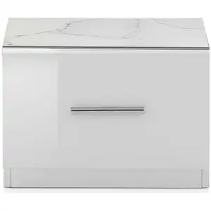 Chevet 1 tiroir GLOSSY coloris blanc pas cher
