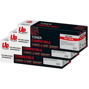UPrint Pack de 3 toners compatibles Brother TN-248XLC (Cyan) pas cher