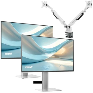 INOVU 27" LED - 2x AURA MBS27 + Support de bureau INOVU LT2 Blanc pas cher