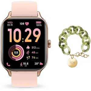 Ice Watch Ice Fit RT 3.0 Rose Or + Bracelet Chaine Opaline Vert OFFERT...