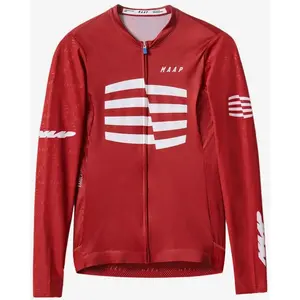 Maap Women's Emblem Pro Hex LS Jersey - Maillot vélo femme Scarlet L pas cher
