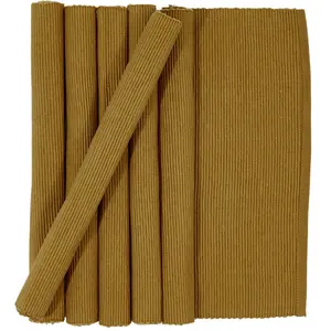Casa - 6 Sets de table Ribbed tabac séché - 35x50 cm OS pas cher