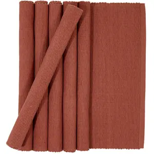 Casa - 6 Sets de table Ribbed bois de cèdre - 35x50 cm OS pas cher