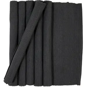 Casa - 6 Sets de table Ribbed ébène - 35x50 cm OS pas cher