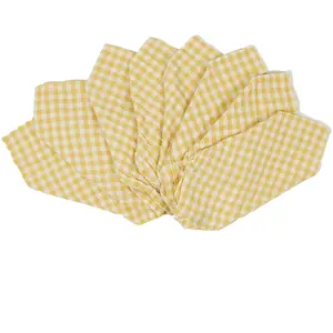 Casa - 8 Serviettes de table Washed Cotton Vichy ananas - 43x43 cm OS pas cher