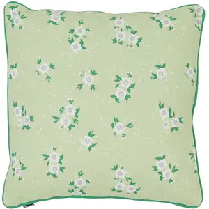 Casa - Coussin Déco Met Piping Erin flower vert - 45x45 cm 45x45 cm pas cher