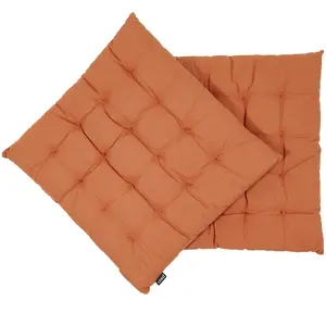 Casa - 2 Coussins de chaise Vierkant Uni brandied melon - 40x40 cm 40x... pas cher